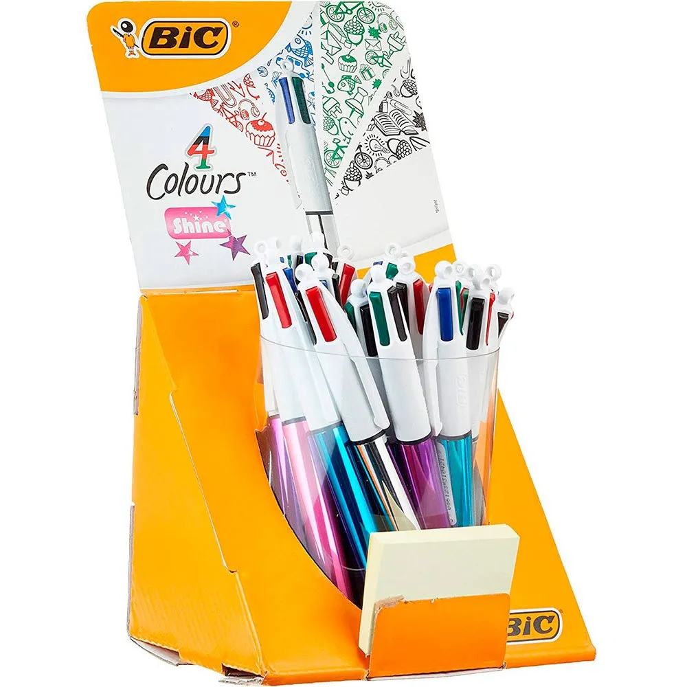 [081114] BOLÍGRAFO BIC 4 COLORES SHINE EXPOSITOR 20u
