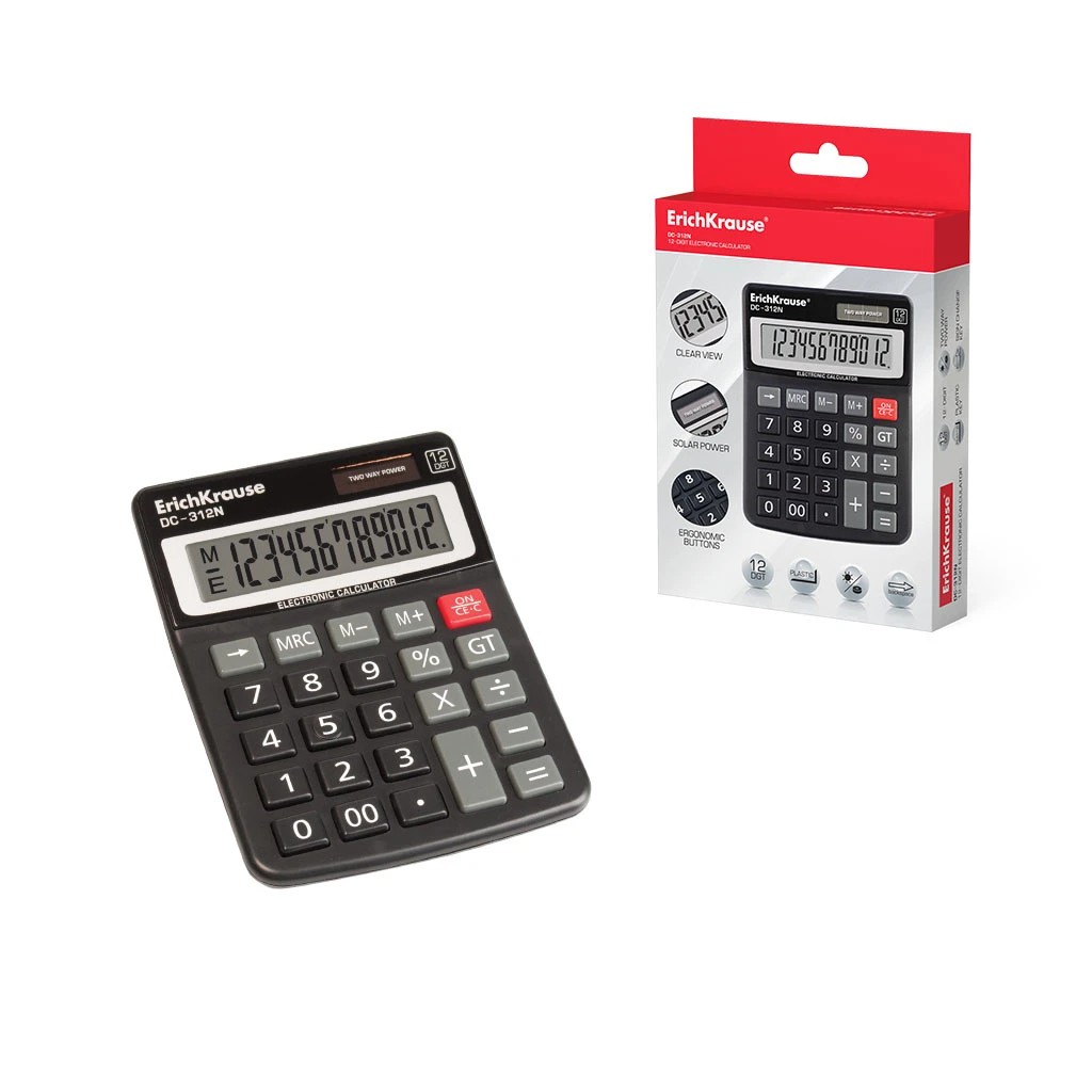 CALCULADORA 12 DÍGITOS DC-312N CLASSIC NEGRO