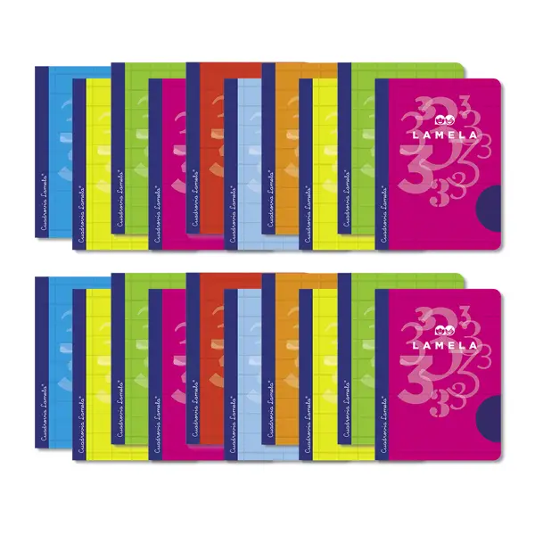 [20007] LIBRETA GRAPADA LAMELA Cuarto CUADROVIA 16h 5mm 70gr Pack 25u