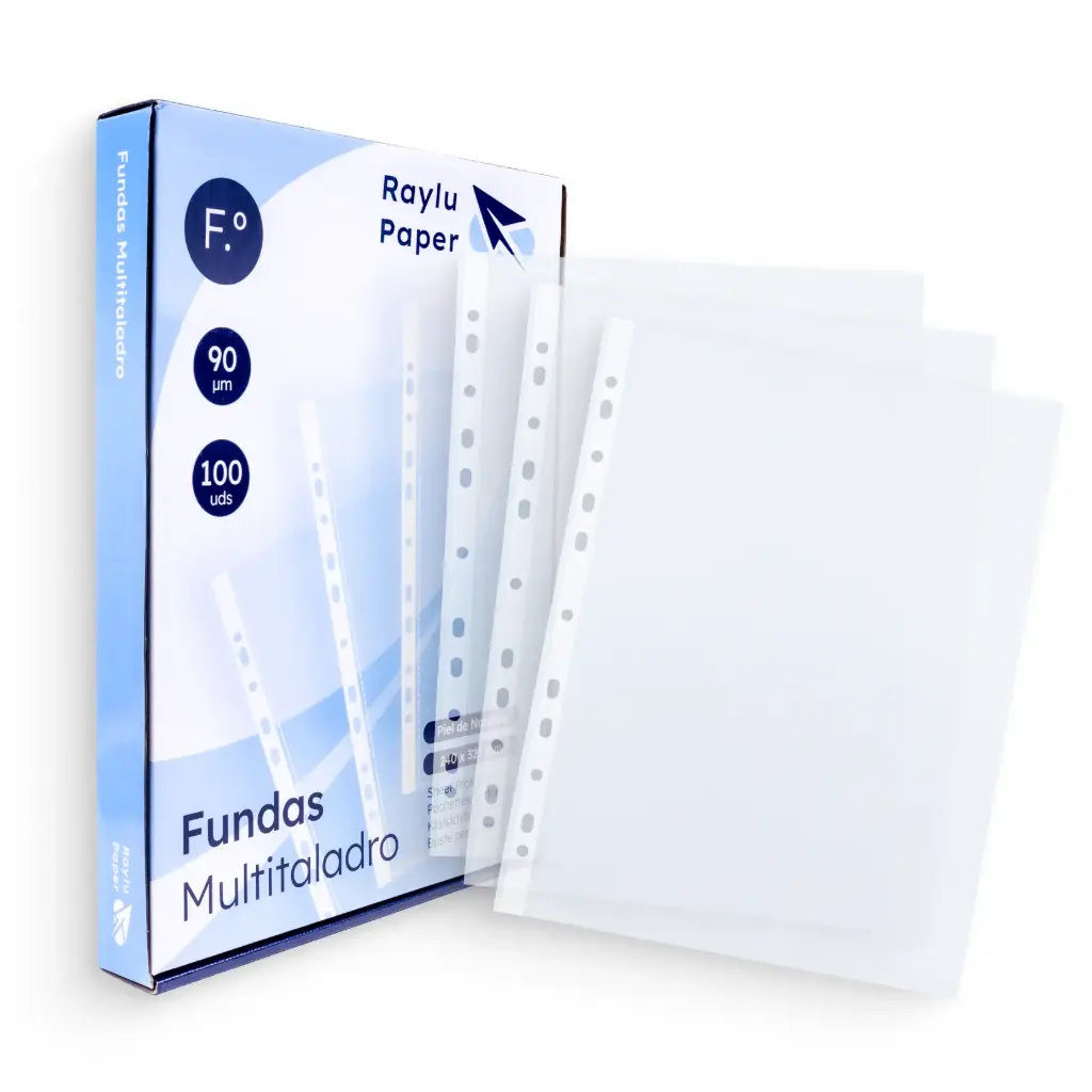 [827105] FUNDAS MULTITALADRO Folio PIEL NARANJA 90 micras 100u