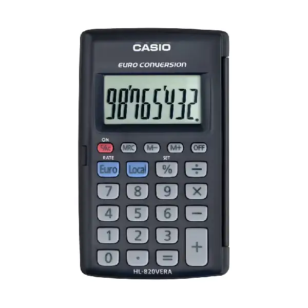 [800728] CALCULADORA CASIO BOLSILLO HL-820VERA NEGRO