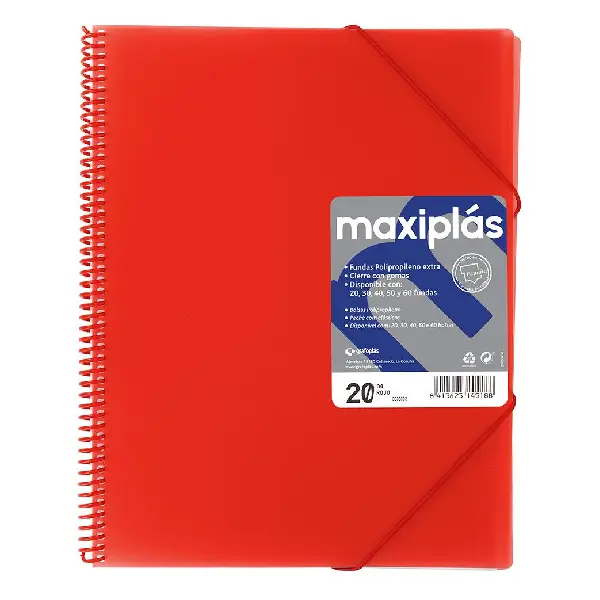 CARPETA ESPIRAL MAXIPLAS A4 20 FUNDAS