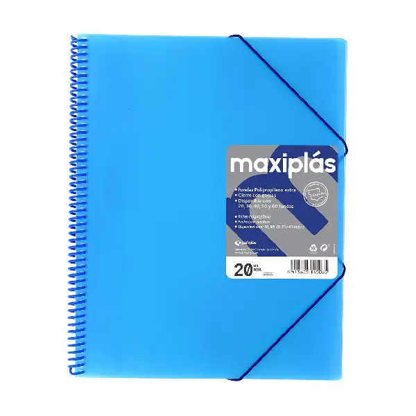[180616] CARPETA ESPIRAL MAXIPLAS A4 20 FUNDAS (Azul)