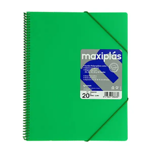 CARPETA ESPIRAL MAXIPLAS A4 20 FUNDAS