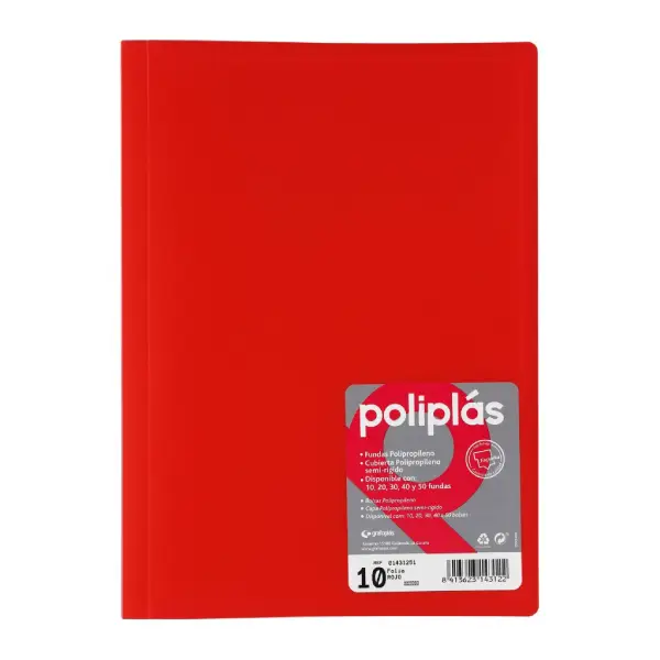 CARPETA POLIPLAS A4 10 FUNDAS