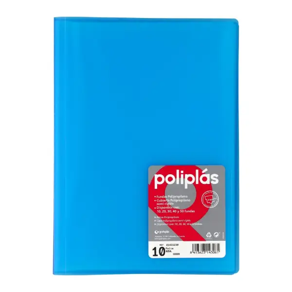 [180648] CARPETA POLIPLAS A4 10 FUNDAS (Azul)