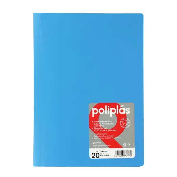 [180652] CARPETA POLIPLAS A4 20 FUNDAS (Azul)