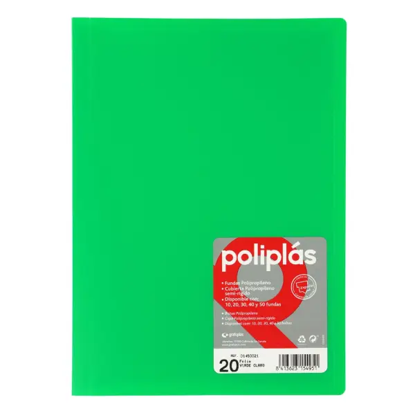 CARPETA POLIPLAS A4 20 FUNDAS
