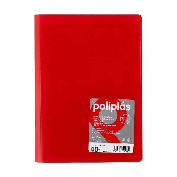 CARPETA POLIPLAS A4 40 FUNDAS