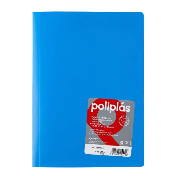 [180660] CARPETA POLIPLAS A4 40 FUNDAS (Azul)
