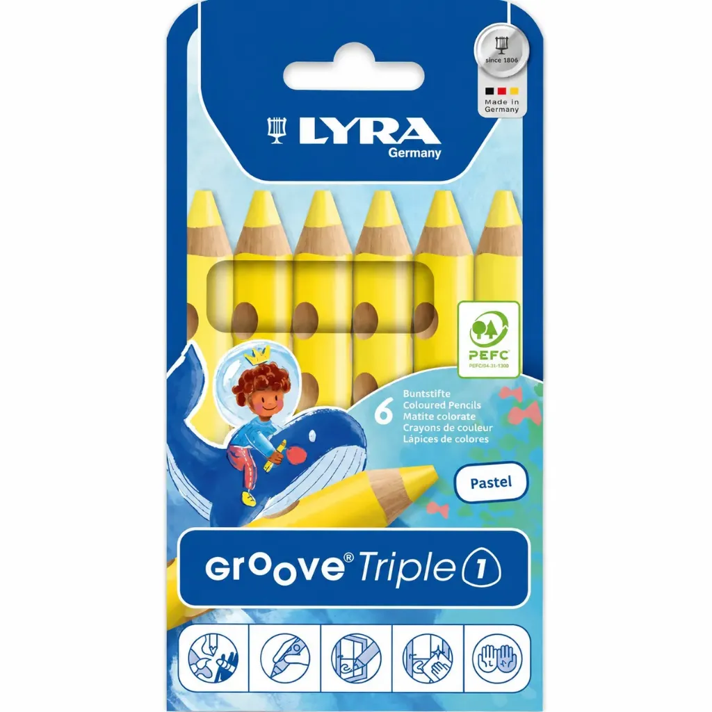 [70147] LÁPIZ LYRA GROOVE TRIPLE 1 Caja de 6u (Amarillo)