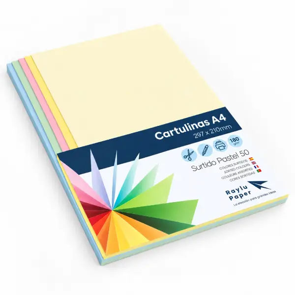 [825349] CARTULINA A4 SURTIDO SUAVE 50u