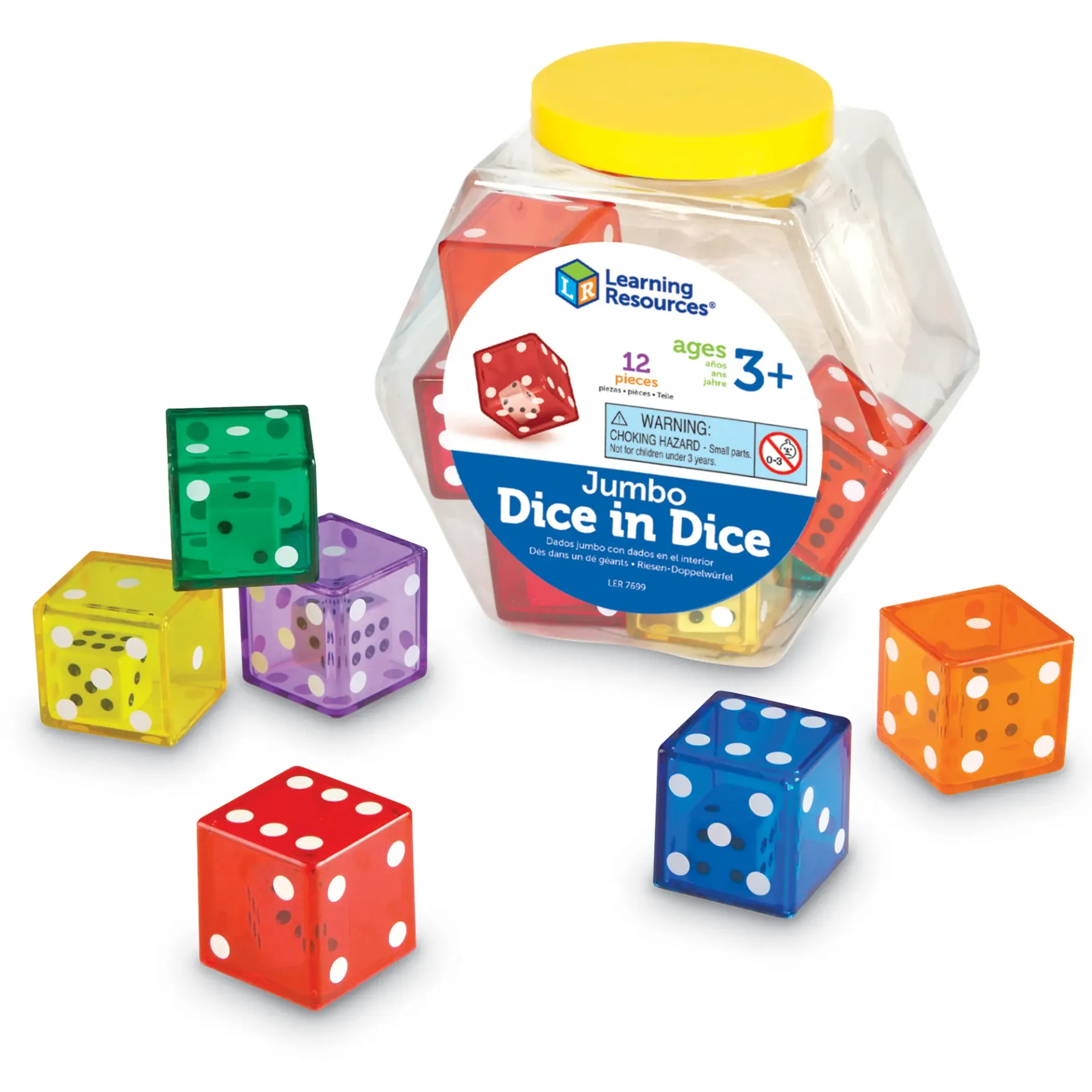 [73678] DADOS JUMBO DOBLES TRANSPARENTES
