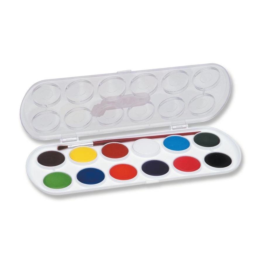ACUARELA JOVI 12 COLORES PASTILLA GRANDE