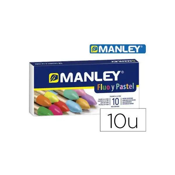 CERAS MANLEY FLUOR Y PASTEL 10 COLORES