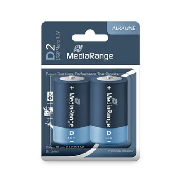 [220752] PILA ALCALINA MEDIARANGE LR20-D Pack 2u