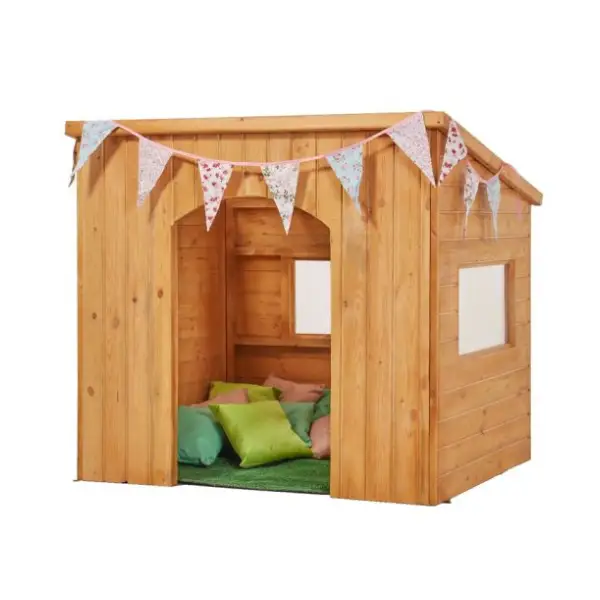 CABAÑA DE MADERA INFANTIL COMPACTA PARA EXTERIOR