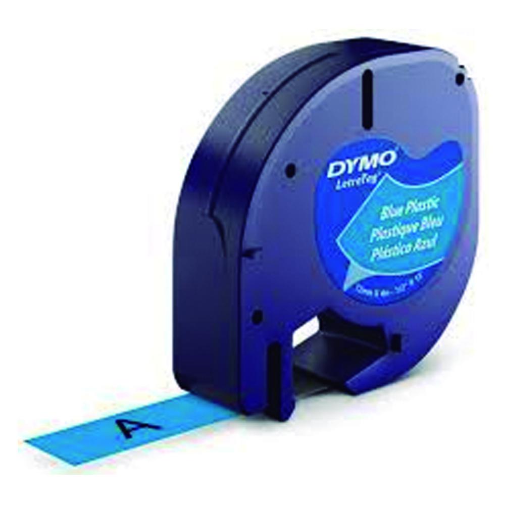 CINTA DYMO LETRATAG PLÁSTICO NEGRO/AZUL