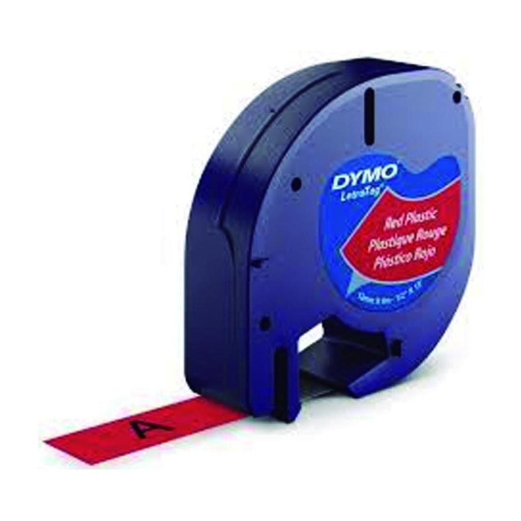 CINTA DYMO LETRATAG PLÁSTICO NEGRO/ROJO