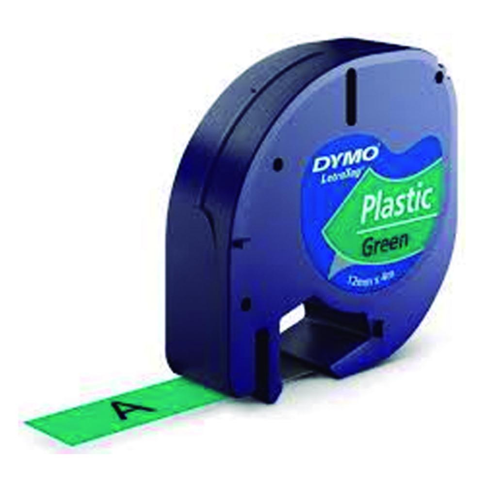 CINTA DYMO LETRATAG PLÁSTICO NEGRO/VERDE