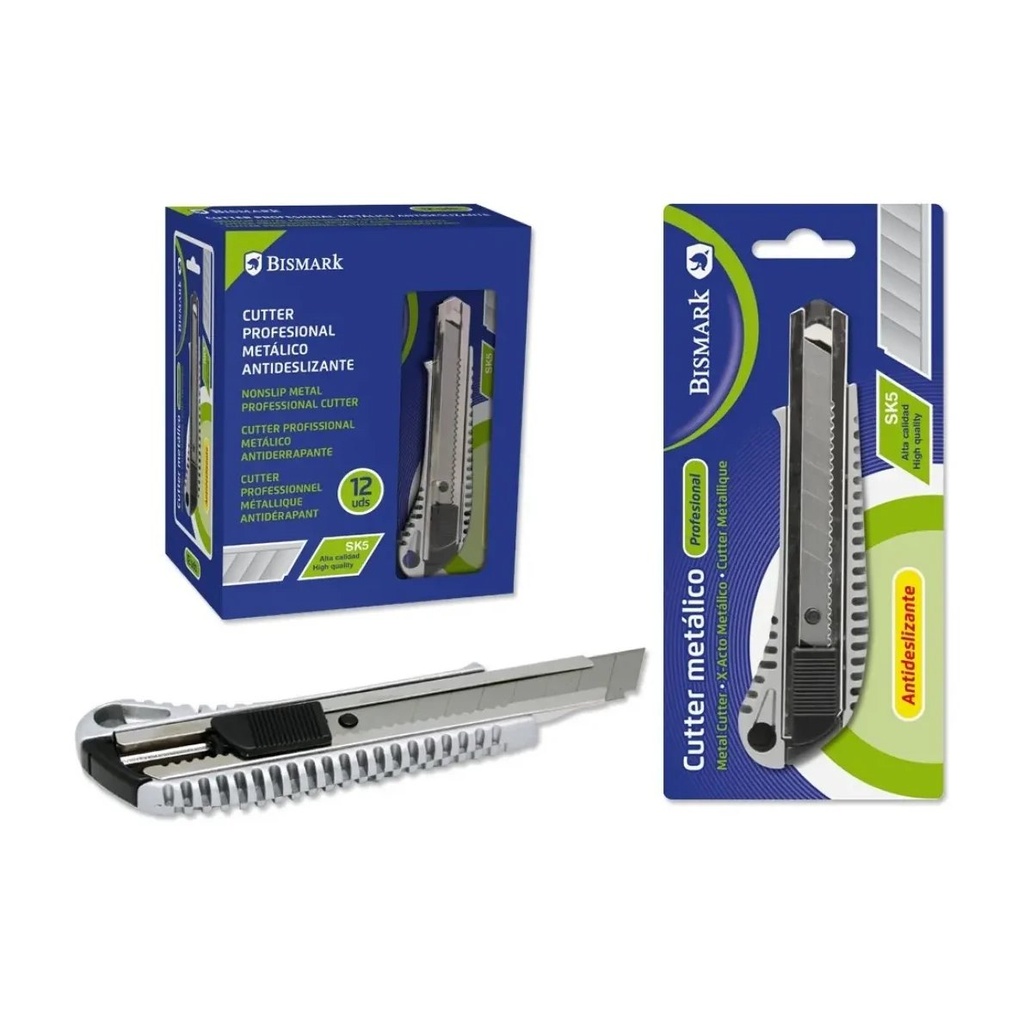 CÚTER PROFESIONAL METALICO ANTIDESLIZANTE 18mm