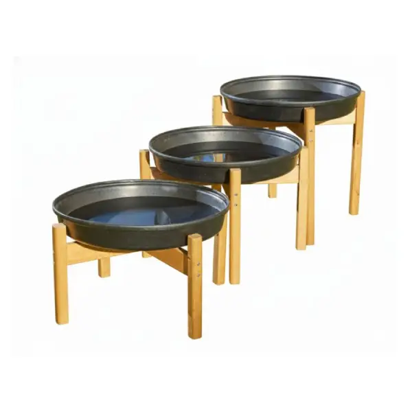 BANDEJAS SENSORIALES CON SOPORTES DE MADERA 3 ALTURAS