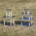 PLATAFORMAS CUADRADAS DE MADERA PARA MINIMUNDOS 5 Piezas