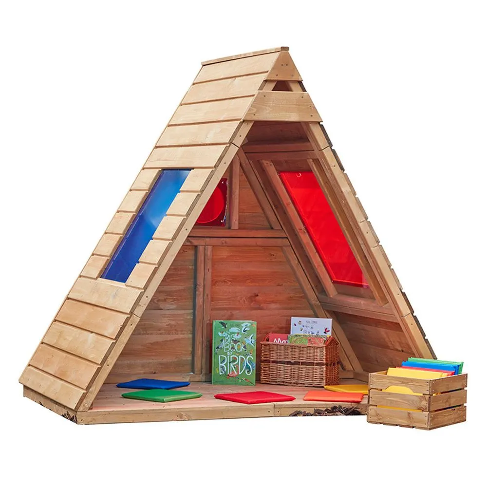 CABAÑA SENSORIAL DE MADERA XL CON PANELES DE COLOR