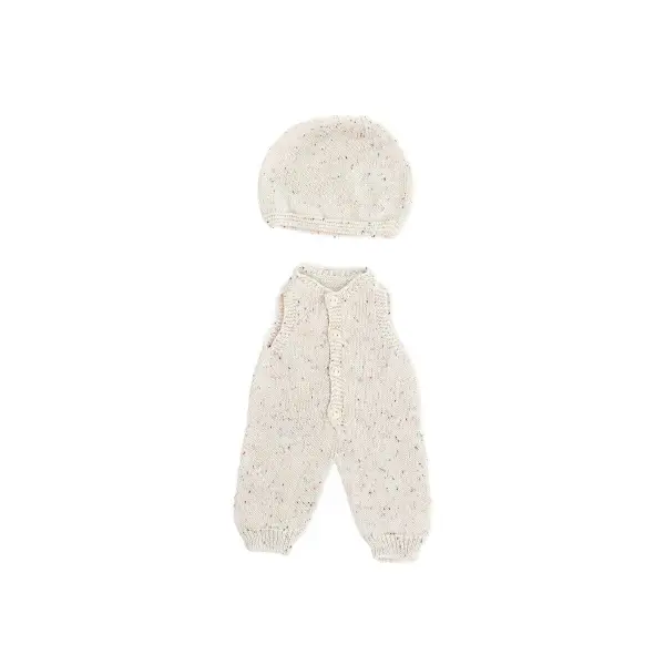 [70323] CONJUNTO ROPA DE PUNTO PETO Y GORRO 40cm