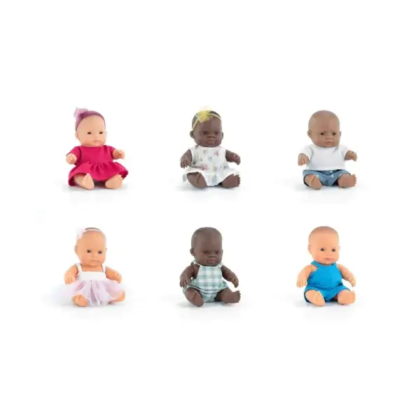 [70251] SET 6 MUÑECOS CON VESTIDOS 21cm
