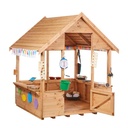 CABAÑA ABIERTA DE MADERA PARA JUEGO Y APRENDIZAJE EXTERIOR