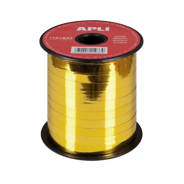 [825044] CINTA REGALO METAL ORO 7mm 400m