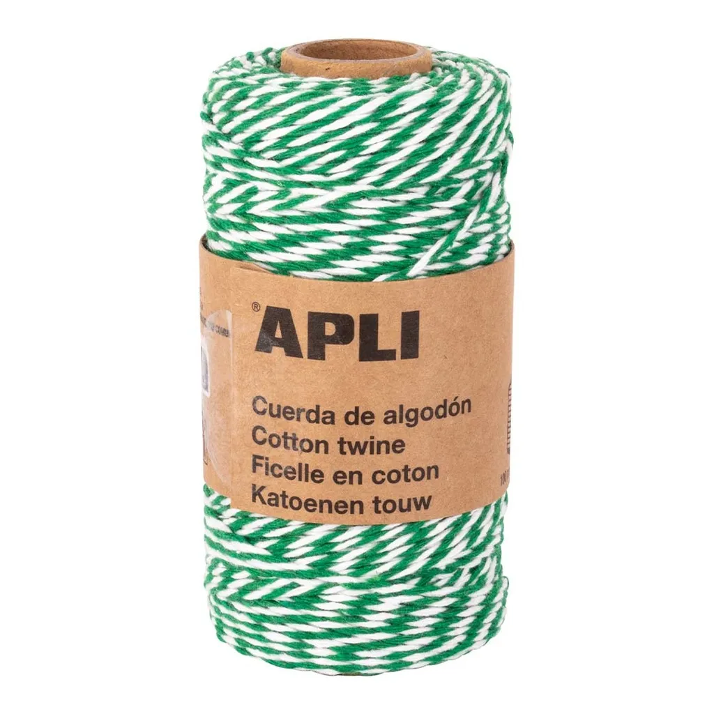 [825234] CUERDA ALGODÓN VERDE 100m