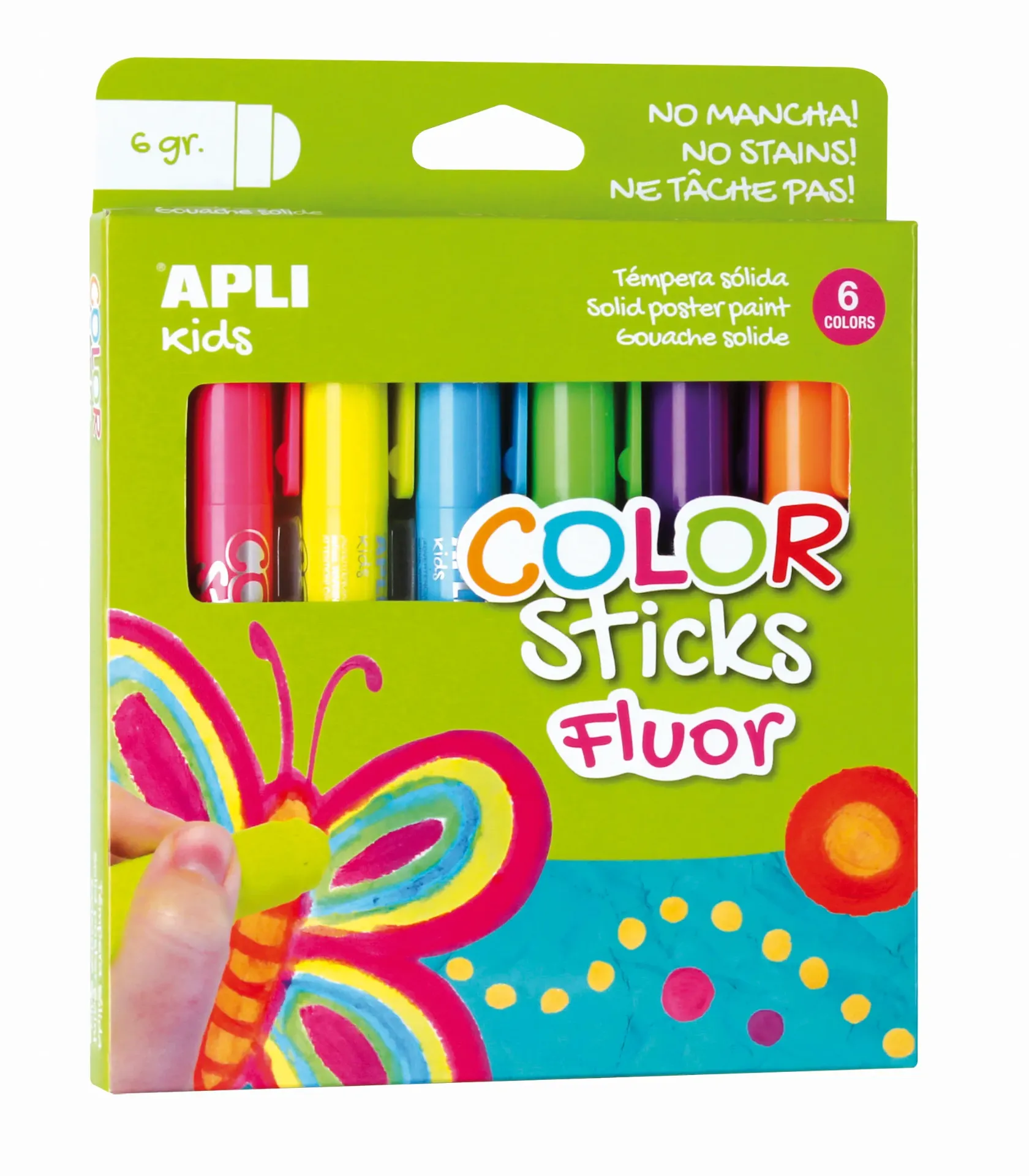 TEMPERA SÓLIDA APLI FLUOR 6 COLORES