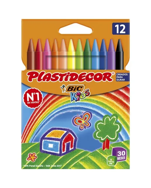 CERAS PLASTIDECOR BIC 12 COLORES