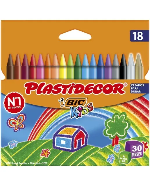 [630037] CERAS PLASTIDECOR BIC 18 COLORES