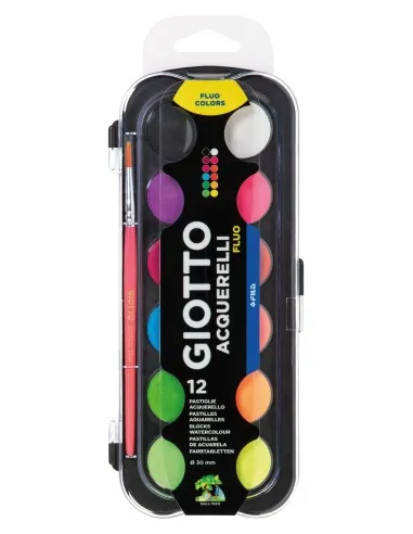 ACUARELA GIOTTO 12 COLORES FLUORESCENTE