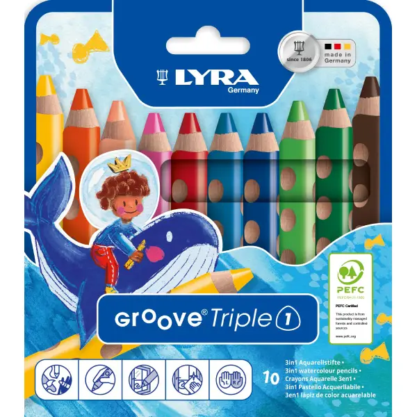 LÁPIZ LYRA GROOVE TRIPLE 1 10 COLORES
