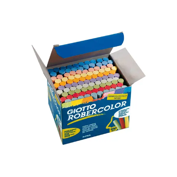 [630012] TIZA GIOTTO ROBERCOLOR DE COLORES - CAJA DE 100u