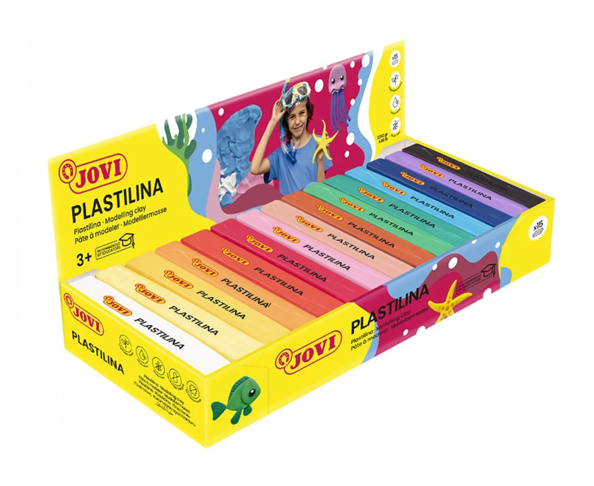 [630121] PLASTILINA JOVI SURTIDO 15u 150gr